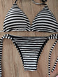 Brazilian Bikini (Biquíni) - Stripes Black and White